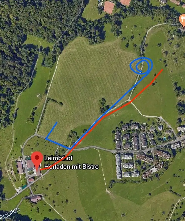 Rechtsvolte Landeplatz